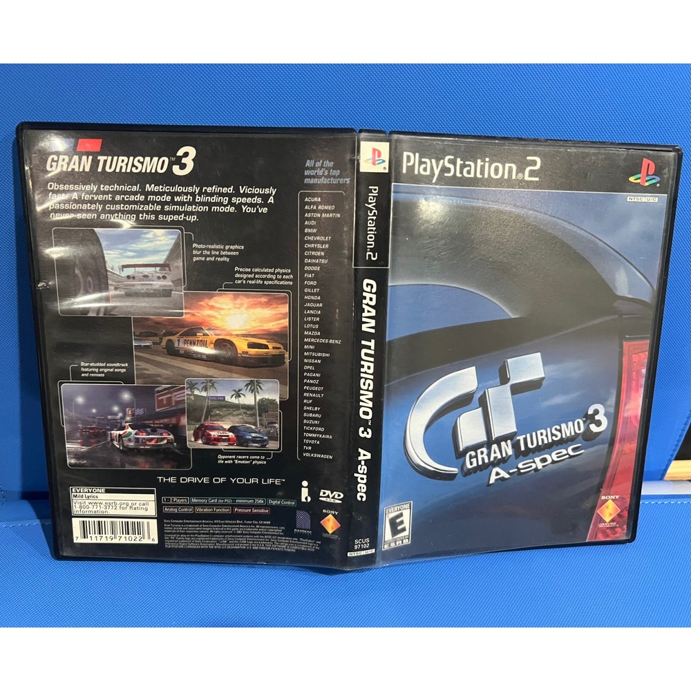 Gran Turismo 3 A-spec Sony PlayStation 2 PS2 Black Label Racing Game CIB